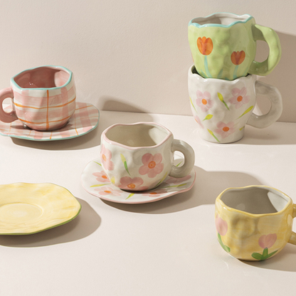 cottage core mug and saucer 