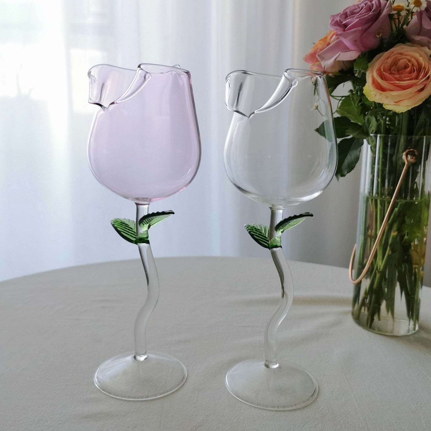 rose shape wine glasses